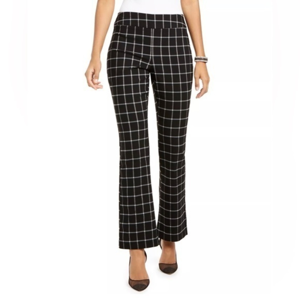 🐺INC Black Windowpane Bootcut Pants